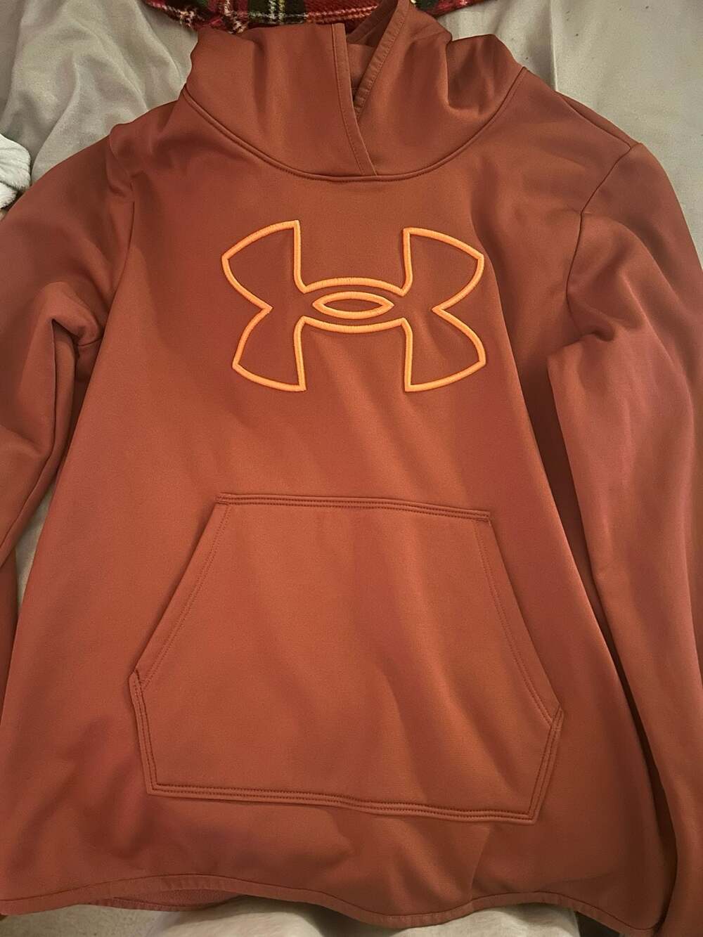 Under Armour Loose Fit Big Logo Pullover Hoodie in Burnt Orange